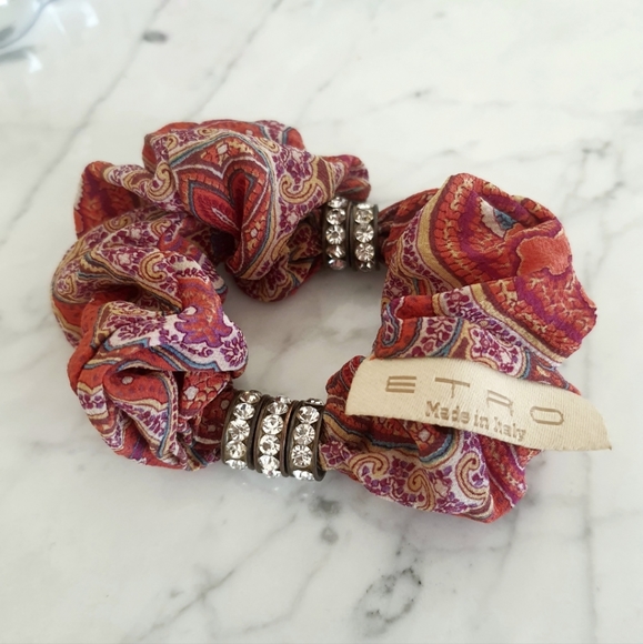 Authentic ETRO Scrunchie with Crystal - Picture 1 of 3